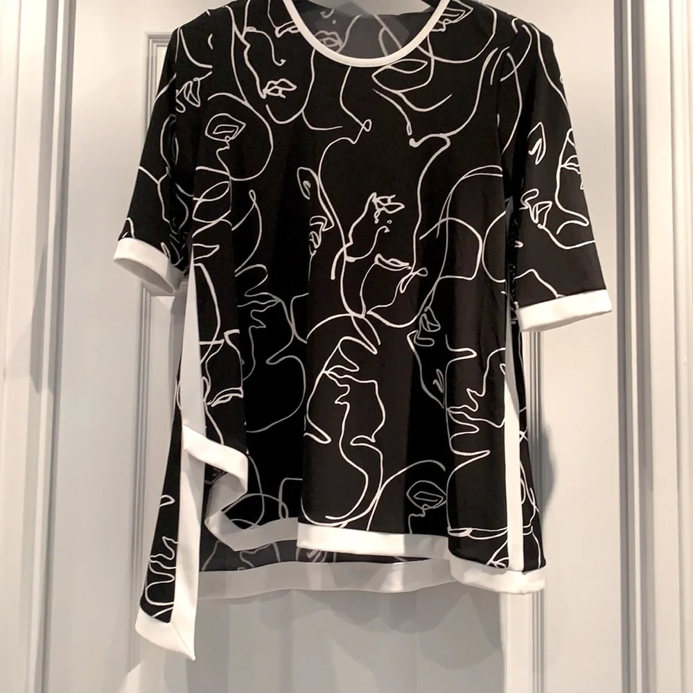 NWT🌺Made in🇨🇦Beautiful JR Modern Abstract Tunic - Picture 6 of 15